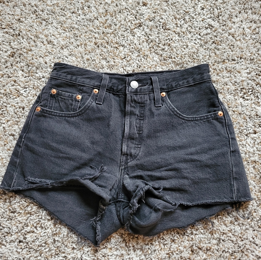 Levi 501 Women's Black Denim Shorts